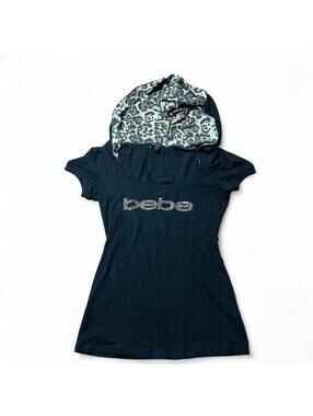 y2k Bebe fitted top with hood